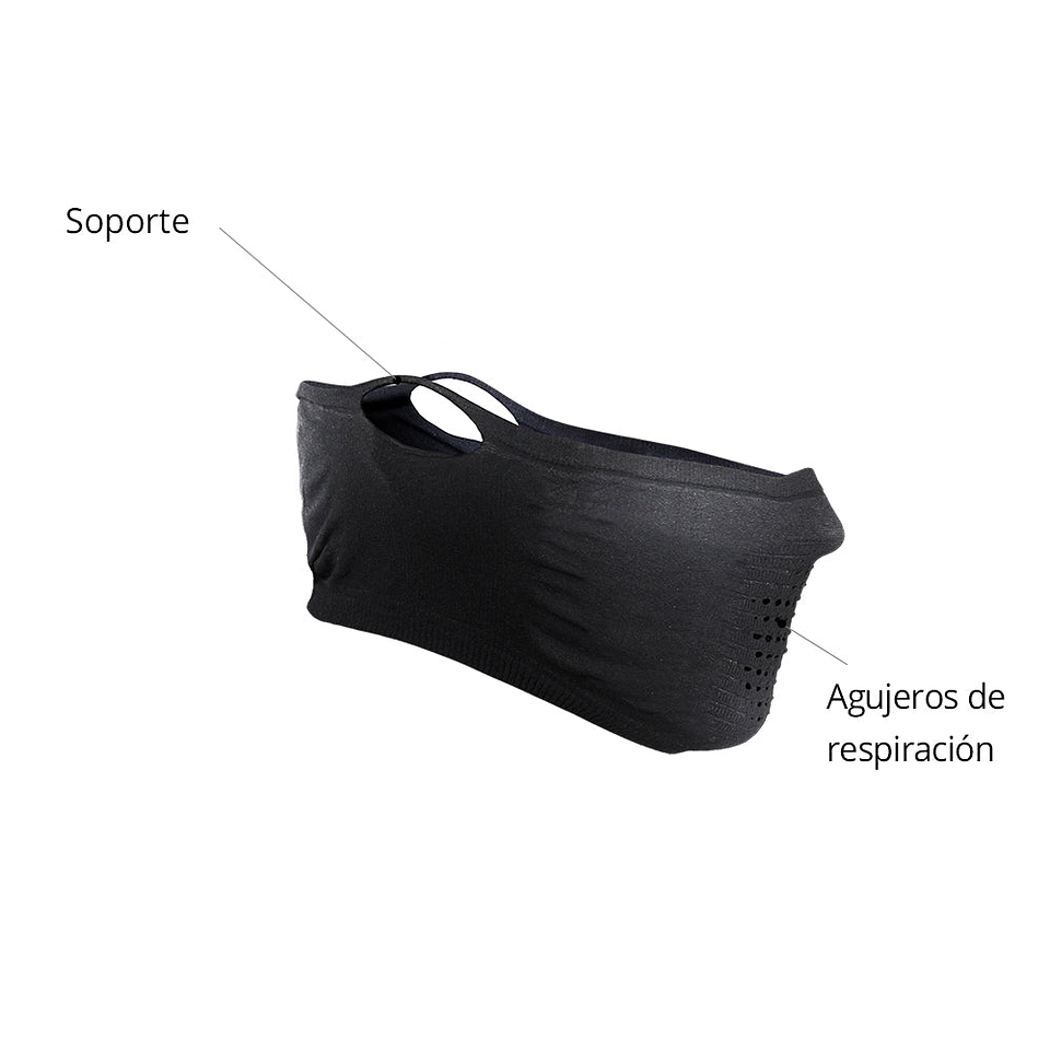 Máscaras Deportiva Tejido Ultrafino Sin Cuello N1s - Negra 3