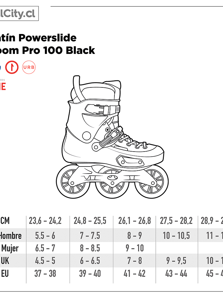 Patines Powerslide Zoom Pro 100 Black 11