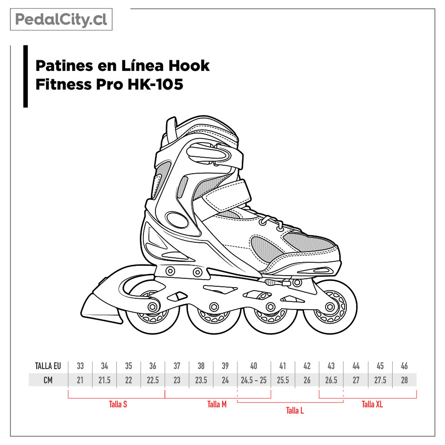 Patines en Línea Hook Fitness Pro Negro HK-105 8
