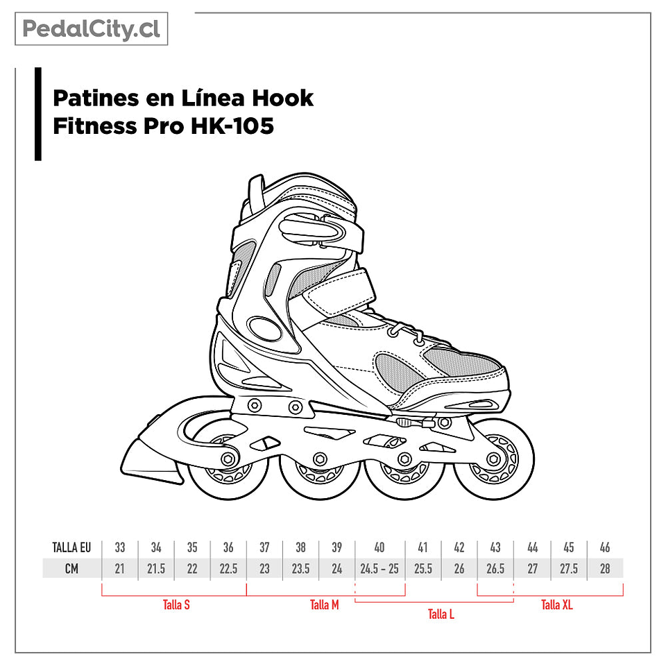 Patines en Línea Hook Fitness Pro Negro HK-105 8