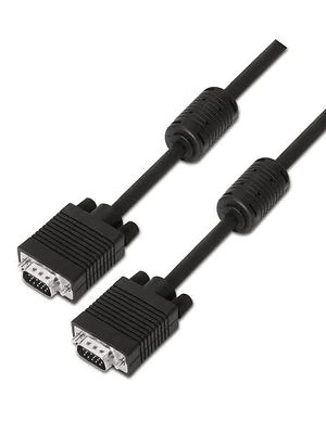Aisens Cable SVGA con Ferrita - HDB15/Macho-HDB15/Macho - 10m - Color Negro