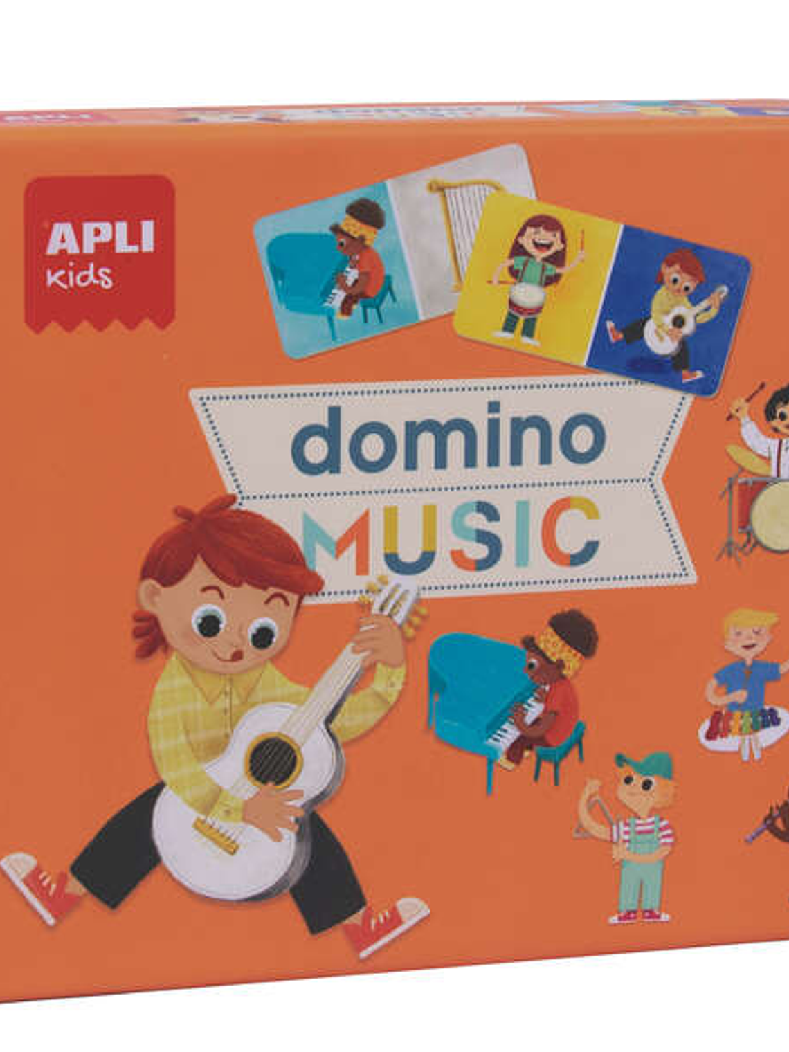 Apli Domino Music de la Coleccion Expressions - 28 Piezas Tematicas de Musica - Facil Manejo para Niños - Carton de 2mm con Acabado Mate E Indiana - A 1