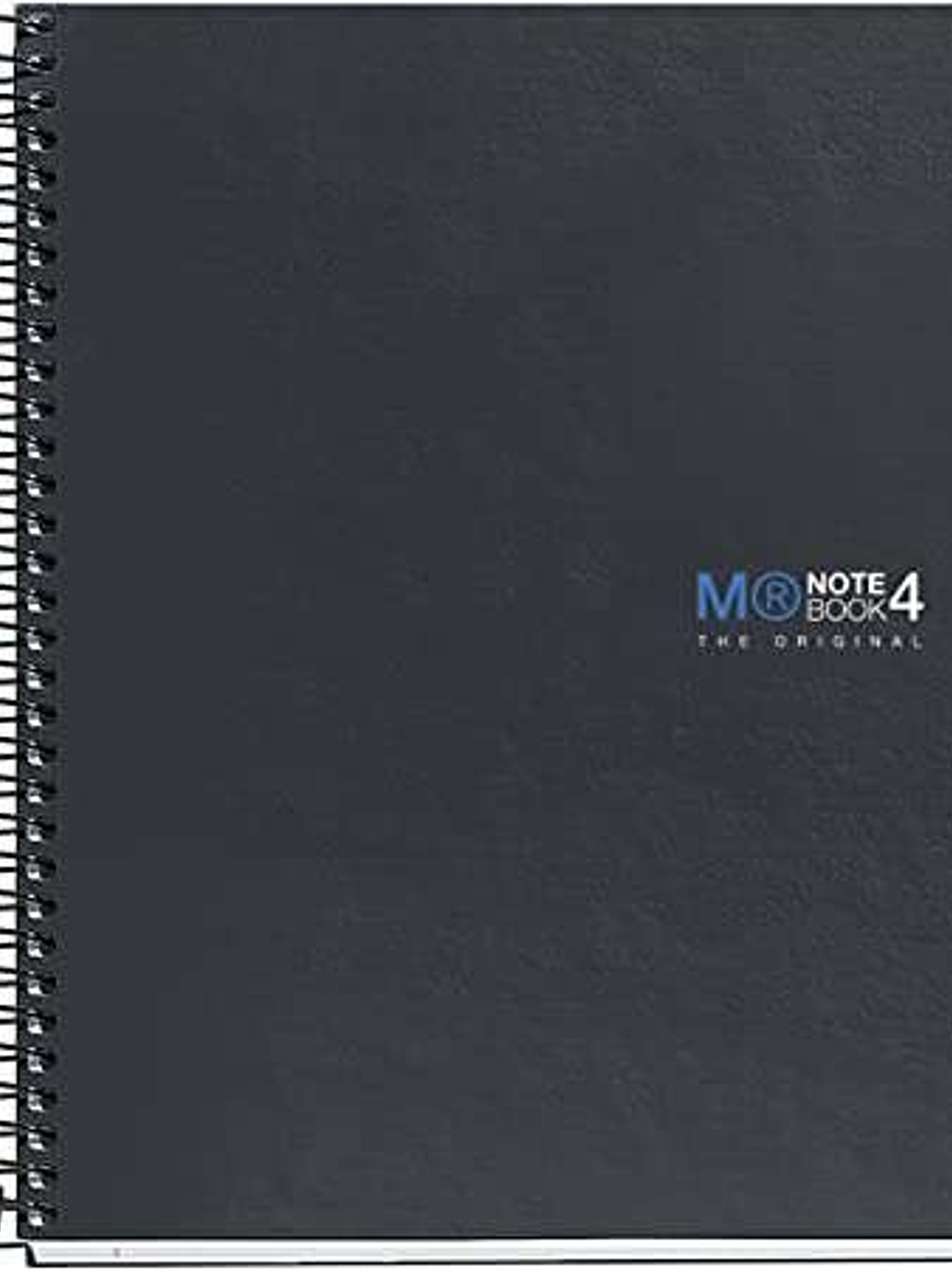 Miquel Rius Notebook4 Cuaderno de Espiral Formato A5 - 160 Hojas Lisas Microperforadas con 2 Taladros - Cubiertas de Carton Extraduro - Color Gris Osc 1