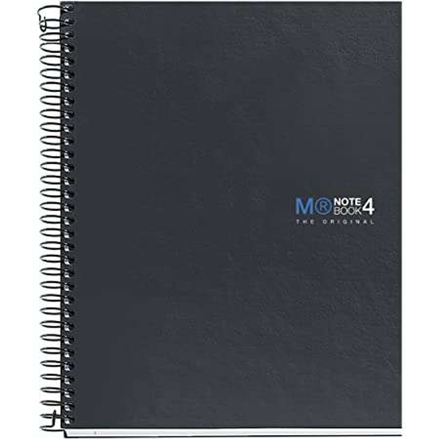 Miquel Rius Notebook4 Cuaderno de Espiral Formato A5 - 160 Hojas Lisas Microperforadas con 2 Taladros - Cubiertas de Carton Extraduro - Color Gris Osc 1