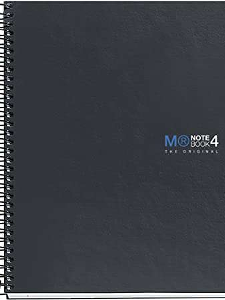 Miquel Rius Notebook4 Cuaderno de Espiral Formato A5 - 160 Hojas Lisas Microperforadas con 2 Taladros - Cubiertas de Carton Extraduro - Color Gris Osc 1