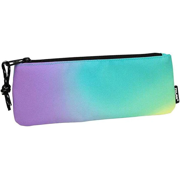 Milan Sunset Estuche Pequeño Plano Rectangular - Tejido Resistente a las Roturas y Rasgaduras - Medidas 23x9x1.3cm - Color Turquesa