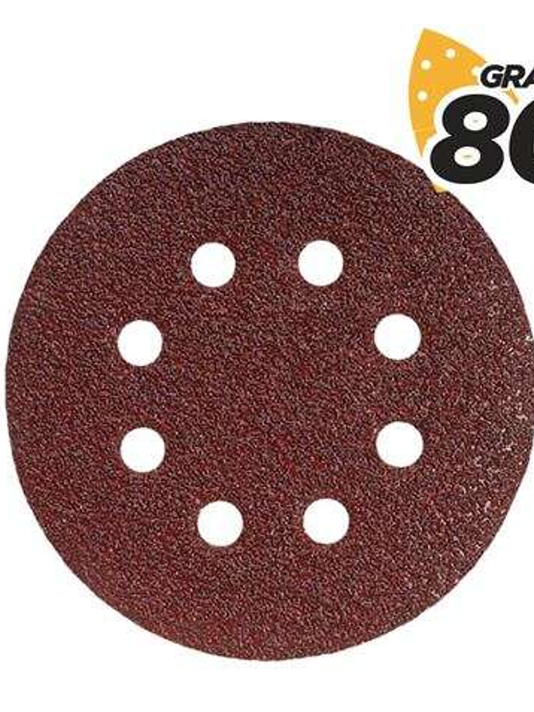 Blim Pack de 10 Lijas con Velcro para Lijadora BL0150 - 125mm - Grano 80 - Formato Circular 1