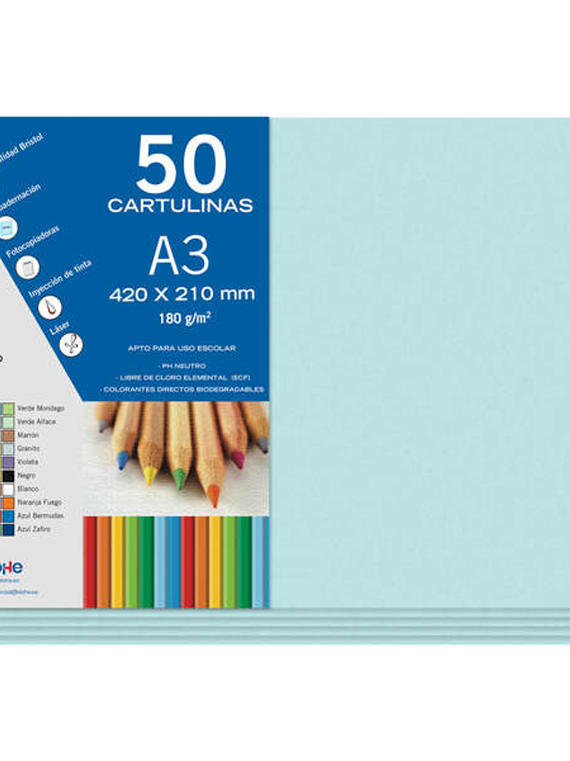 Dohe Cartulinas A3 - 50 Hojas - Gramaje de 180g - Ideal para Manualidades y Proyectos Escolares 1