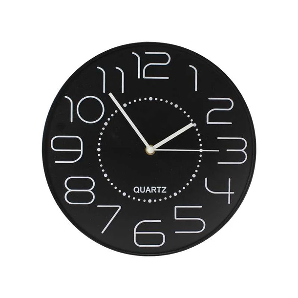 Bismark Reloj Oficina Numeros Blancos sin Cristal - Manecillas de Aluminio - Color Negro