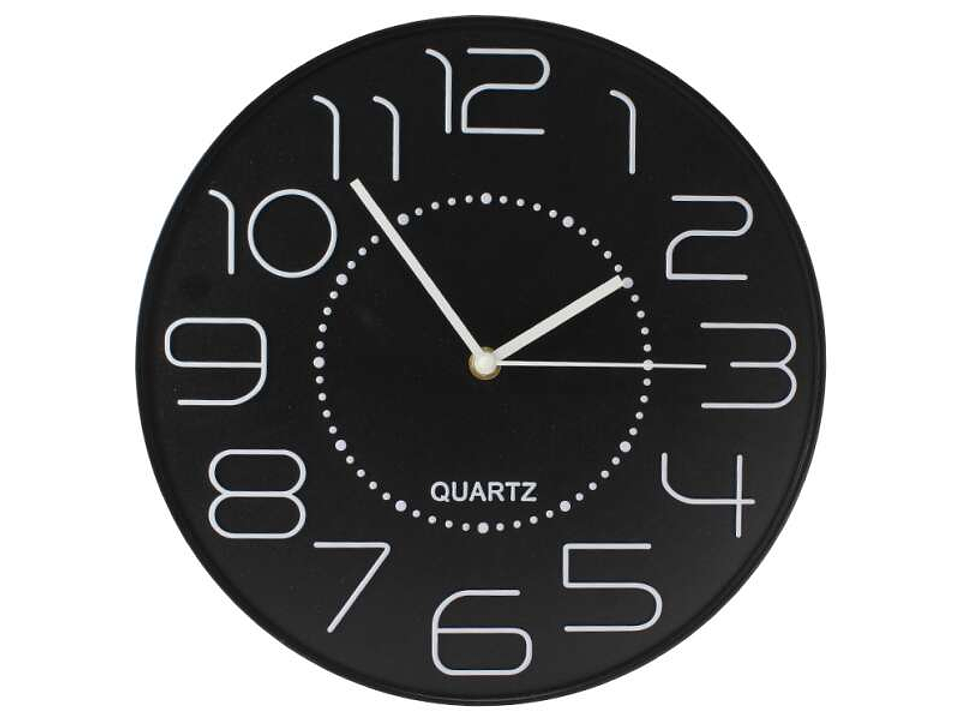 Bismark Reloj Oficina Numeros Blancos sin Cristal - Manecillas de Aluminio - Color Negro 1