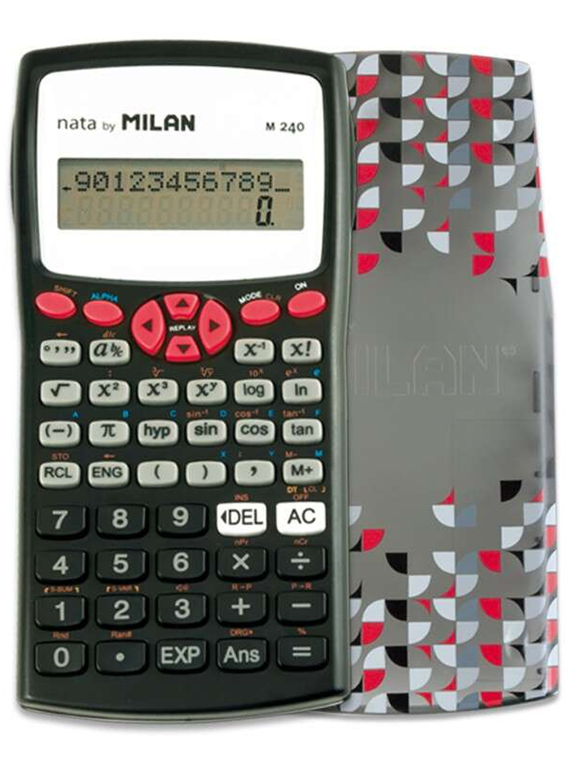 Milan M240 Calculadora Cientifica 10+2 Digitos - Pantalla de 2 Lineas - 240 Funciones Integradas Incluyendo 124 Cientificas - Carcasa Protectora Estam 1