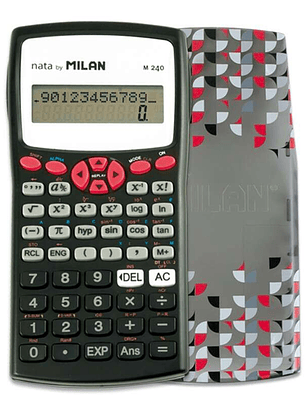 Milan M240 Calculadora Cientifica 10+2 Digitos - Pantalla de 2 Lineas - 240 Funciones Integradas Incluyendo 124 Cientificas - Carcasa Protectora Estam