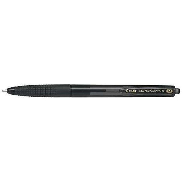 Pilot Boligrafo de Bola Retractil SuperGrip G - Punta Redonda 1.0mm - Trazo 0.4mm - Tinta de Aceite - Grip Ergonomico - Color Negro