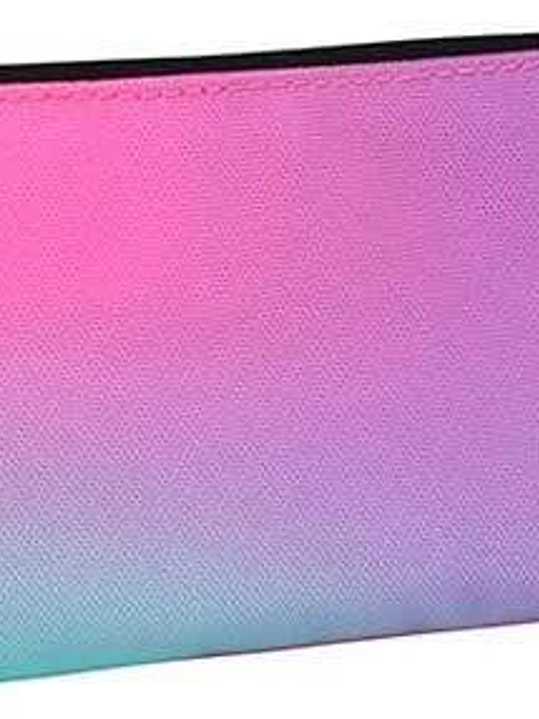 Milan Sunset Estuche Pequeño Plano Rectangular - Tejido Resistente a las Roturas y Rasgaduras - Medidas 23x9x1.3cm - Color Rosa 1