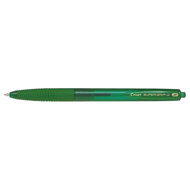 Pilot Boligrafo de Bola Retractil SuperGrip G - Punta Redonda 1.0mm - Trazo 0.4mm - Tinta de Aceite - Grip Ergonomico - Color Verde