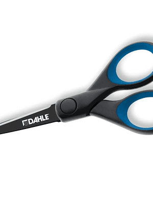 Dahle 54305 Office Titanium Tijeras de Acero Templado 13cm - Recubiertas de Titanio - Revestimiento Antiadherente - Mangos Revestidos de Goma
