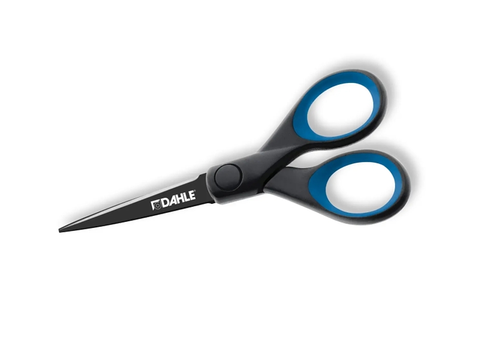 Dahle 54305 Office Titanium Tijeras de Acero Templado 13cm - Recubiertas de Titanio - Revestimiento Antiadherente - Mangos Revestidos de Goma 1