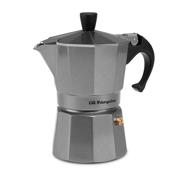 Orbegozo KFS 320 Cafetera de Aluminio para 3 Tazas - Rapida - Eficiente y Segura - Ideal para Cocinas Electricas - a Gas o de Vitroceramica - Ergonomi