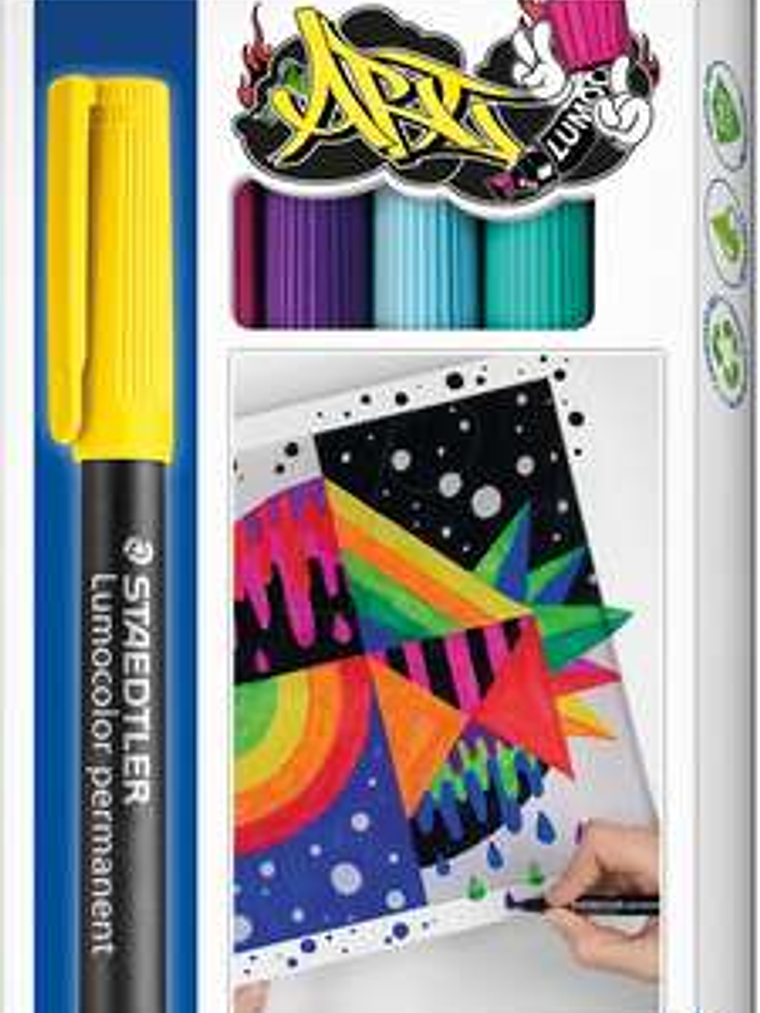 Staedtler Lumocolor 318 C6 Pack de 6 Rotuladores Permanentes - Trazo de 0.6mm Aprox - Secado Rapido - Colores Surtidos 1