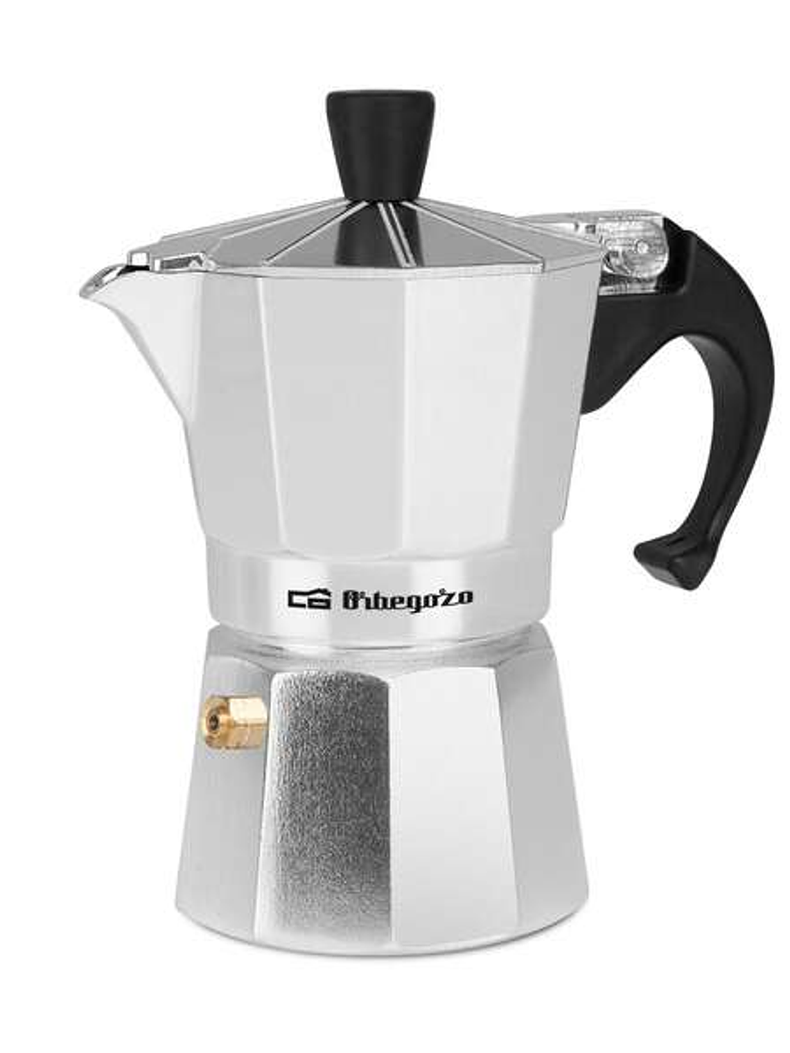 Orbegozo KF 200 Cafetera de Aluminio - Disfruta de Momentos Inolvidables con tu Cafe Favorito - Capacidad para 2 Tazas - Mango Ergonomico - Valvula de 1