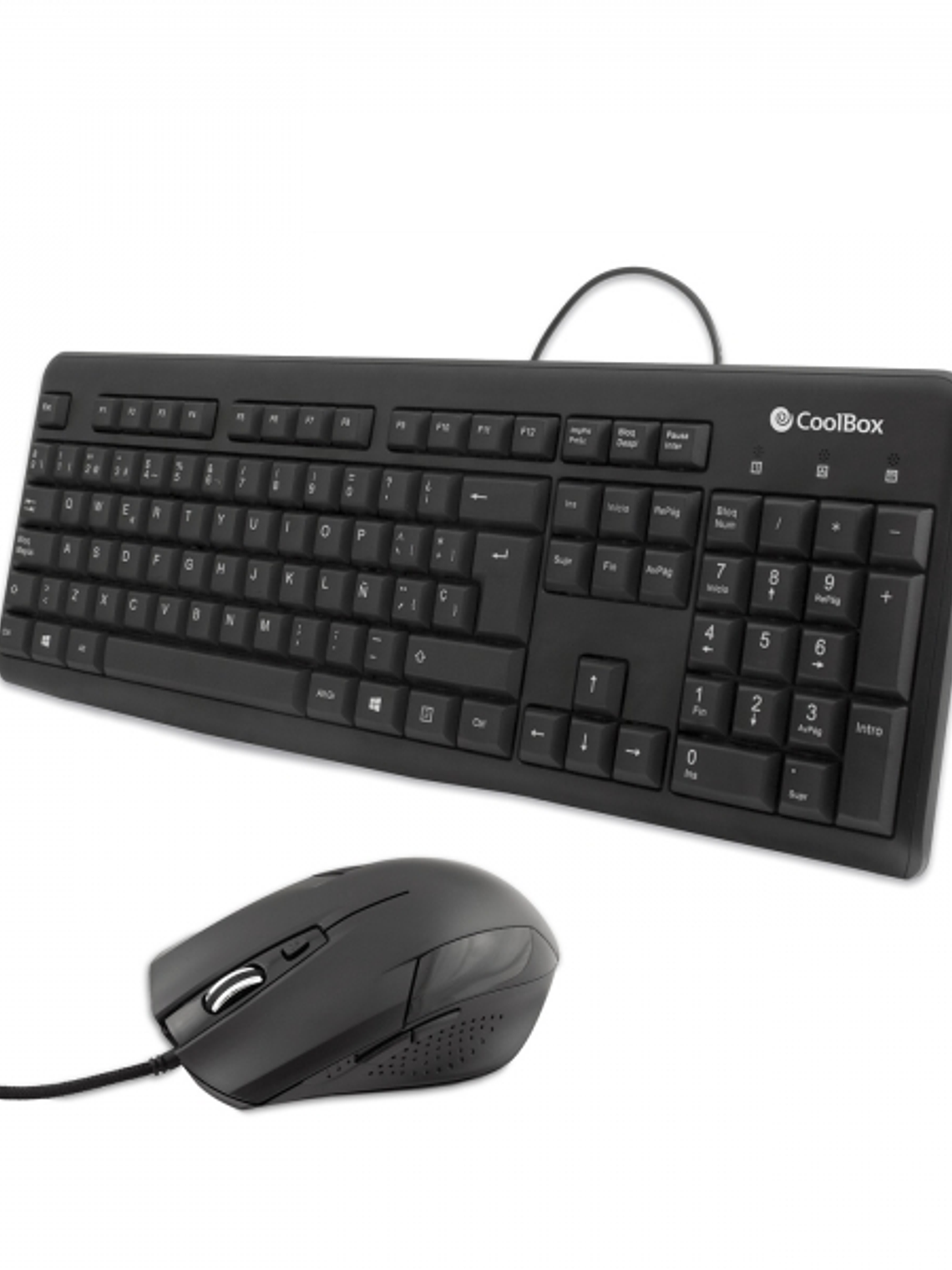 Coolbox KTR-01U Pack USB Teclado 105 Teclas + Raton 4 Botones - Uso Ambidiestro - Cable de 1.50m - Color Negro 1