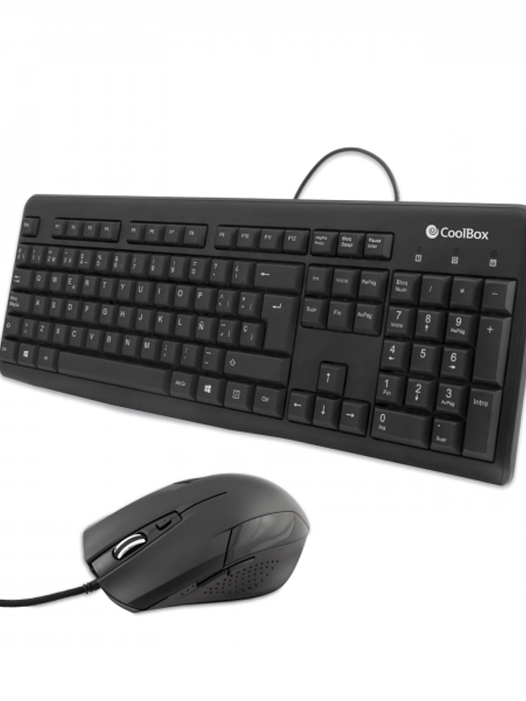 Coolbox KTR-01U Pack USB Teclado 105 Teclas + Raton 4 Botones - Uso Ambidiestro - Cable de 1.50m - Color Negro 1
