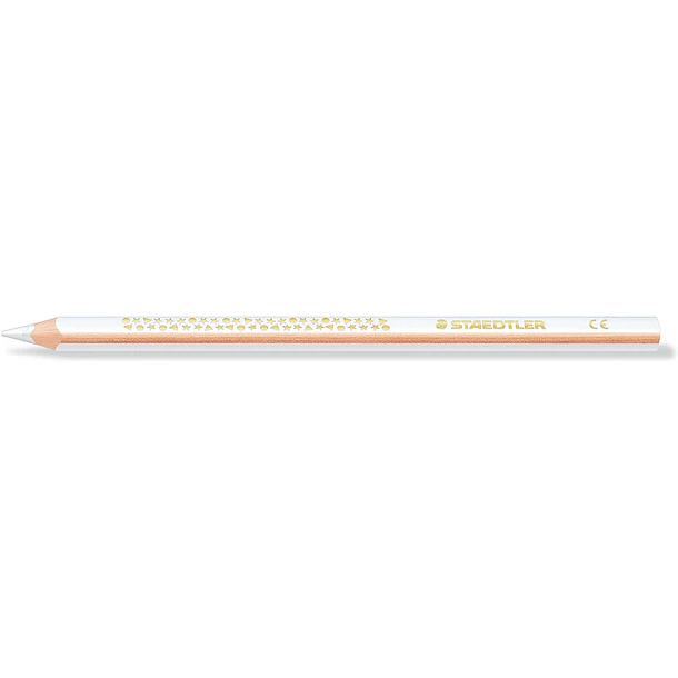 Staedtler Jumbo Noris 128 Lapiz Triangular de Color - Mina de 4mm - Resistencia a la Rotura - Diseño Ergonomico - Color Blanco