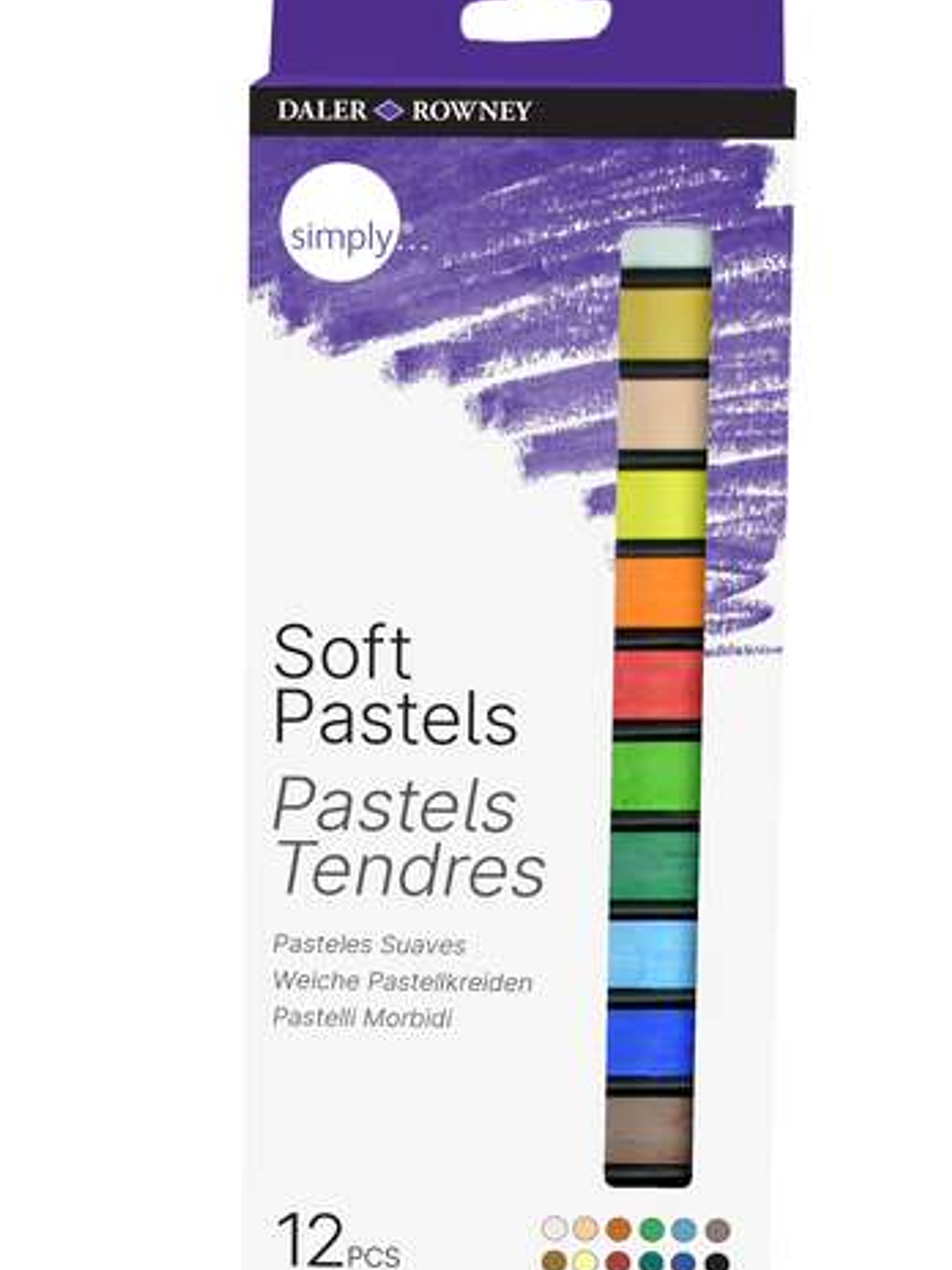 Daler Rowney Pack de 12 Pasteles Blandos - Para Amplia Variedad de Superficies - Facil de Usar - Colores Surtidos 1