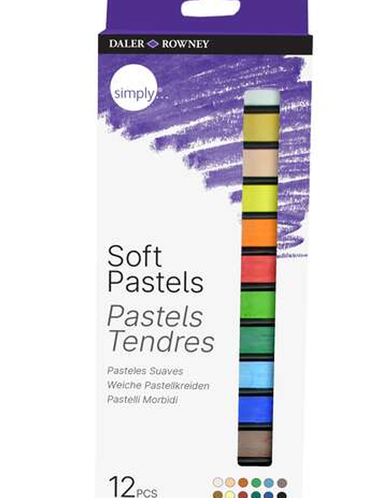 Daler Rowney Pack de 12 Pasteles Blandos - Para Amplia Variedad de Superficies - Facil de Usar - Colores Surtidos 1
