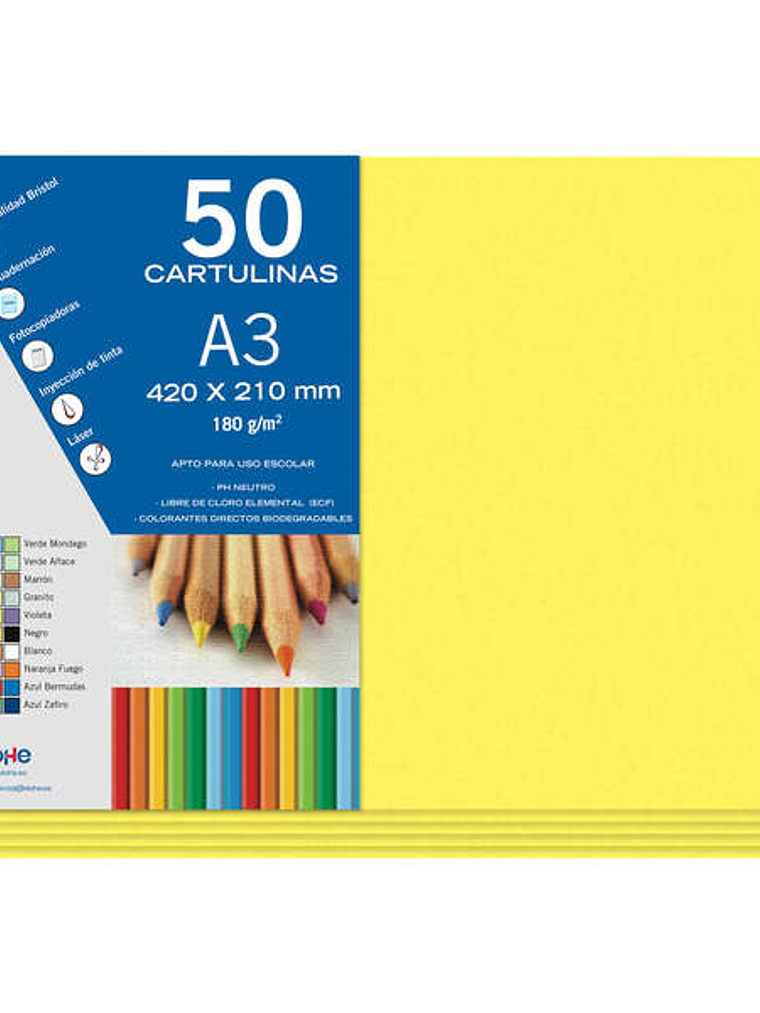 Dohe Cartulinas A3 - 50 Hojas - Gramaje de 180g - Ideal para Manualidades y Proyectos Escolares 1