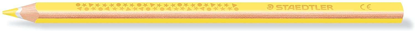 Staedtler Jumbo Noris 128 Lapiz Triangular de Color - Mina de 4mm - Resistencia a la Rotura - Diseño Ergonomico - Color Amarillo 1