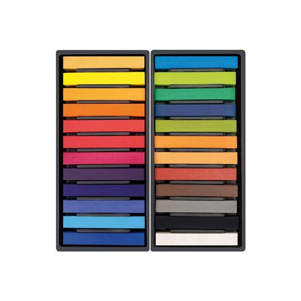 Milan Art Pack de 24 Pasteles Blandos - Colores Intensos y Brillantes - Resistentes a la Luz - Mezclables - Colores Surtidos 1