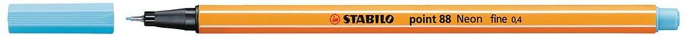 Stabilo Point 88 Rotulador de Punta Fina de Fibra - Trazo de 0.4 mm - Tinta con Base de Agua - Color Azul Neon 1