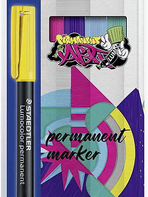 Staedtler Lumocolor 317 Pack de 6 Rotuladores Permanentes - Punta Media Redonda - Trazo 1mm Aprox - Capuchon con Clip - Secado Rapido - Colores Surtid