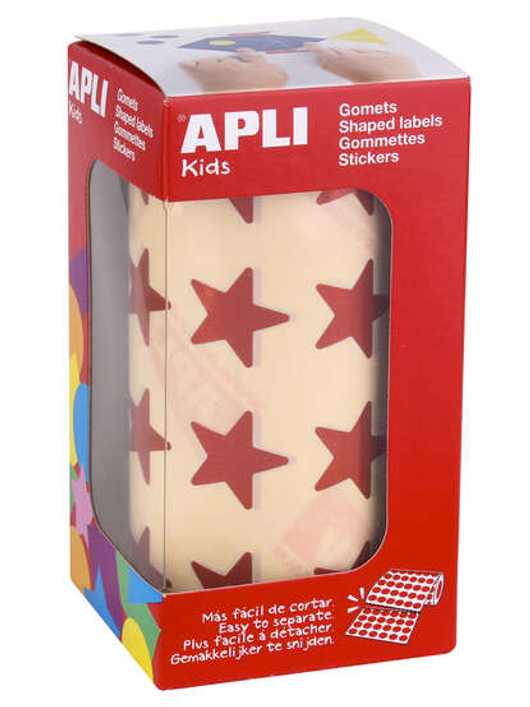 Apli Gomets Estrella 19.5mm - 1416 Unidades por Rollo - Adhesivo Permanente - Ideal para Actividades Infantiles 1