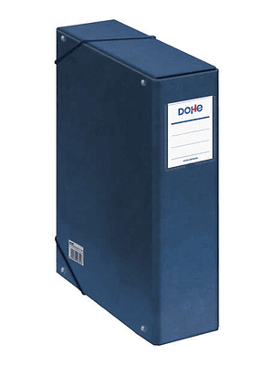 Dohe Caja para Proyectos Lomo 9cm - Carton Forrado con Papel Impreso y Plastificado - Cierre con Gomas - Color Azul