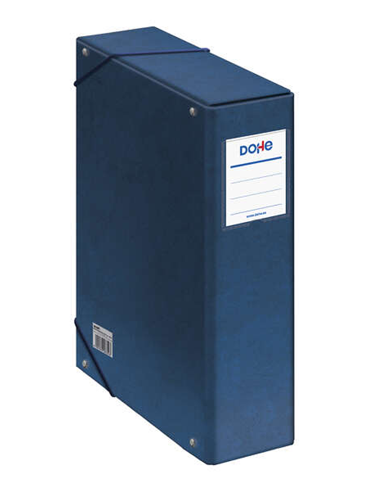 Dohe Caja para Proyectos Lomo 9cm - Carton Forrado con Papel Impreso y Plastificado - Cierre con Gomas - Color Azul 1