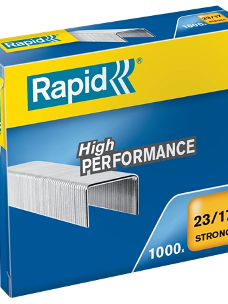 Rapid Strong Caja de 1000 Grapas 23/17 - De 110 a 140 Hojas - Alambre Reforzado Galvanizado - Patilla de 17mm 1