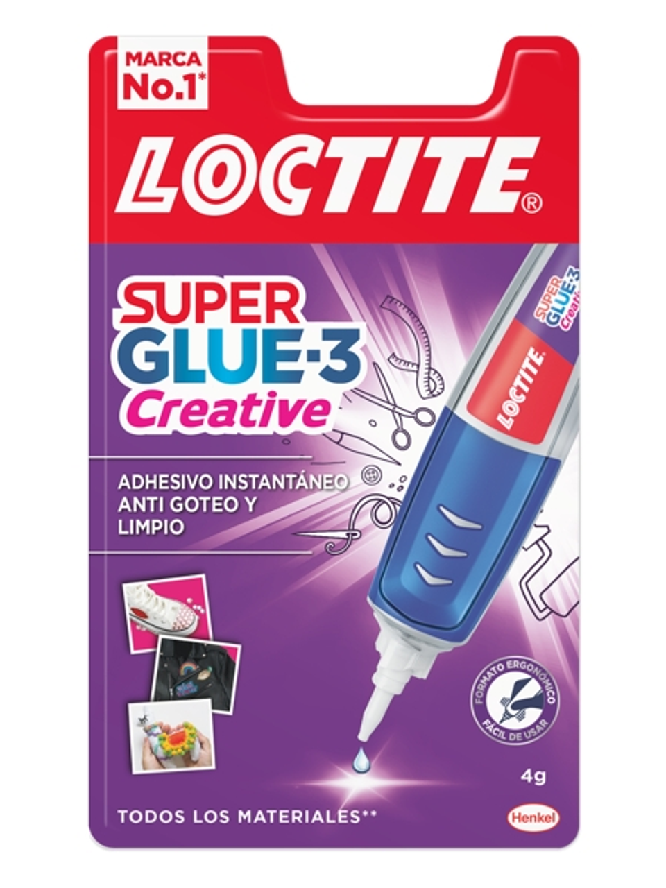 Loctite Superglue-3 Creative Pen 4Gr - Adhesivo Universal en Forma de Boligrafo - Aplicacion Gota a Gota Precisa y Limpia - No Gotea - Fuerza de Union 1