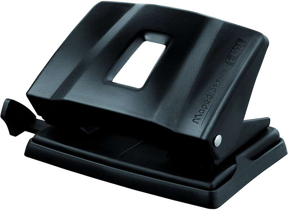 Maped Essentials Metal Perforadora de Sobremesa - 2 Agujeros - Regleta Multi-Formatos - Hasta 25 Hojas a la vez - Color Negro 1