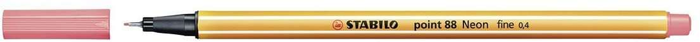 Stabilo Point 88 Rotulador de Punta Fina de Fibra - Trazo de 0.4 mm - Tinta con Base de Agua - Color Rojo Neon 1