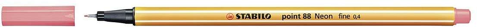 Stabilo Point 88 Rotulador de Punta Fina de Fibra - Trazo de 0.4 mm - Tinta con Base de Agua - Color Rojo Neon 1
