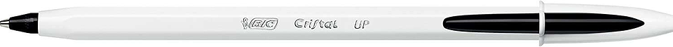 Bic Cristal Up Boligrafo de Bola - Punta de 1.2mm - Tinta con Base de Aceite - Cuerpo Blanco - Color Negro 1