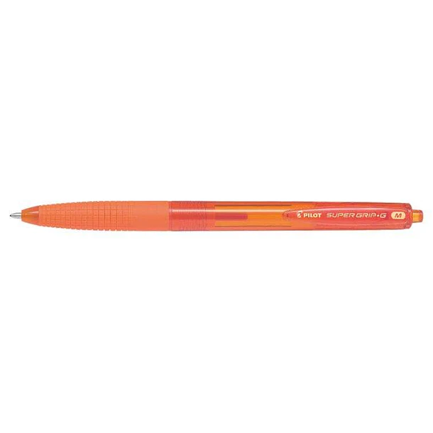 Pilot Boligrafo de Bola Retractil SuperGrip G - Punta Redonda 1.0mm - Trazo 0.4mm - Tinta de Aceite - Grip Ergonomico - Color Naranja