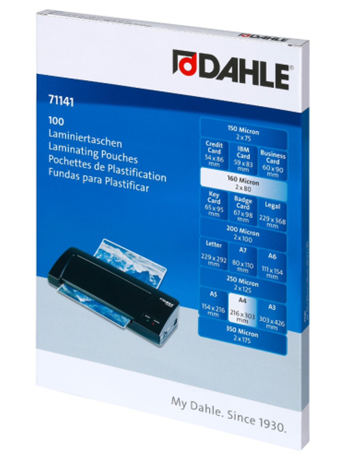 Dahle Pack de 100 Fundas para Plastificar Brillo A4 - 80 Micras - Alta Calidad - Transparente 1
