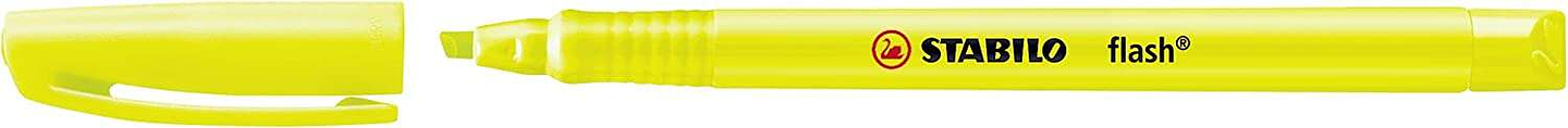 Stabilo Flash Marcador Fluorescente - Tamaño Bolsillo - Trazo de 1 y 3.5mm - Tinta con Base de Agua - Color Amarillo 1