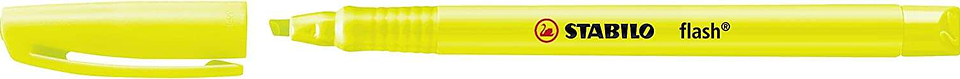 Stabilo Flash Marcador Fluorescente - Tamaño Bolsillo - Trazo de 1 y 3.5mm - Tinta con Base de Agua - Color Amarillo 1