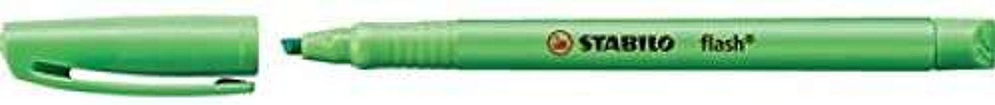 Stabilo Flash Marcador Fluorescente - Tamaño Bolsillo - Trazo de 1 y 3.5mm - Tinta con Base de Agua - Color Verde 1