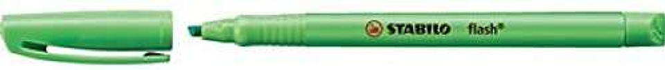 Stabilo Flash Marcador Fluorescente - Tamaño Bolsillo - Trazo de 1 y 3.5mm - Tinta con Base de Agua - Color Verde 1