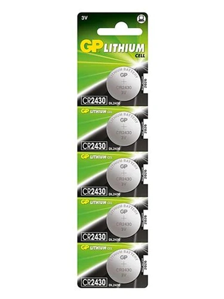 GP Lithium Pack de 5 Pilas Litio de Boton CR2430 3V 1